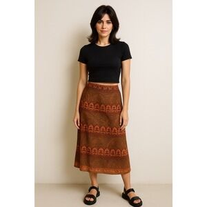 Jump USA Vintage 90s Midi Skirt Size Large Gypsy Lagenlook Indie Modest Bohemian